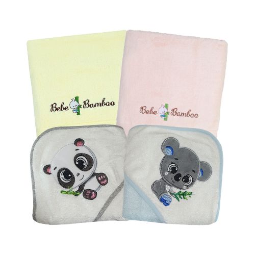 Baby Fair | Award Winning 100 Percent Bebe Bamboo Hooded Towels/Kids Bath Towel (Bundle of 4)
