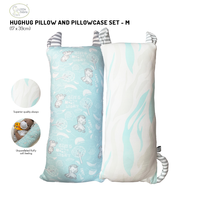 Little Zebra Hughug Bamboo Pillow + Pillowcase Set of 2 - M (17 x 39cm)