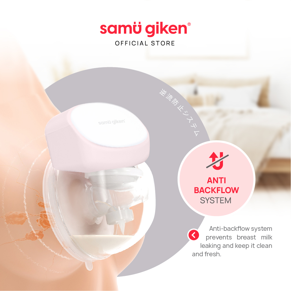 [1 Set] Samu Giken Wearable and Hands-Free Rechargeable Breast Pump with LED Display, Model BPS10+(PK) + 1 Year Warranty