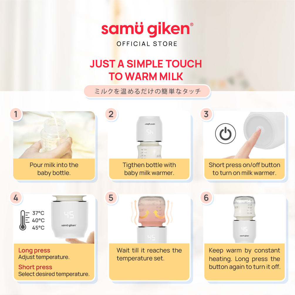 Samu Giken Intelligent Portable Milk Bottle Warmer + 1 Year Warranty