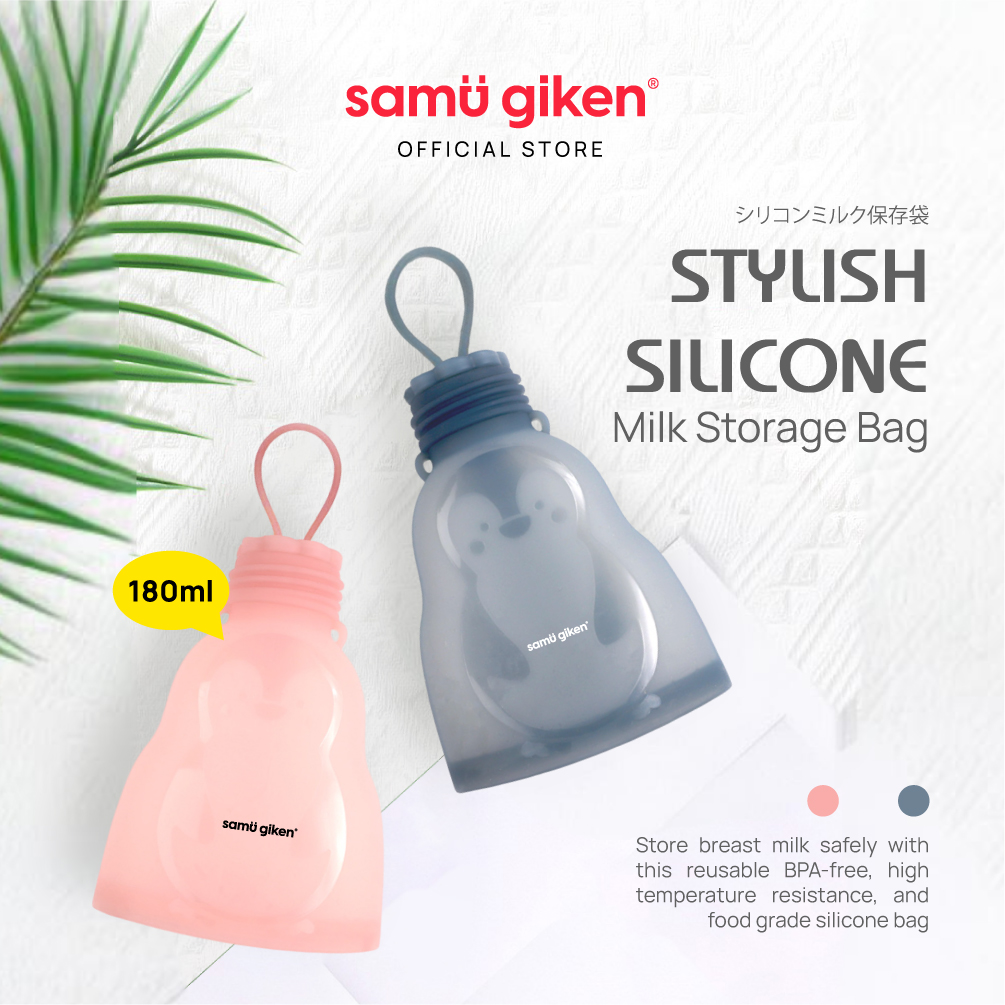 Samu Giken Silicone Reusable Breast Milk Storage Bottle Bag, Suitable for Freezing 180ml