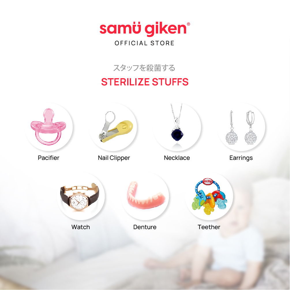 Samu Giken Portable UV Sterilizer, Waterless Germs Eliminator/Sterilizer for Baby Pacifier & Teether + 1 Year Warranty