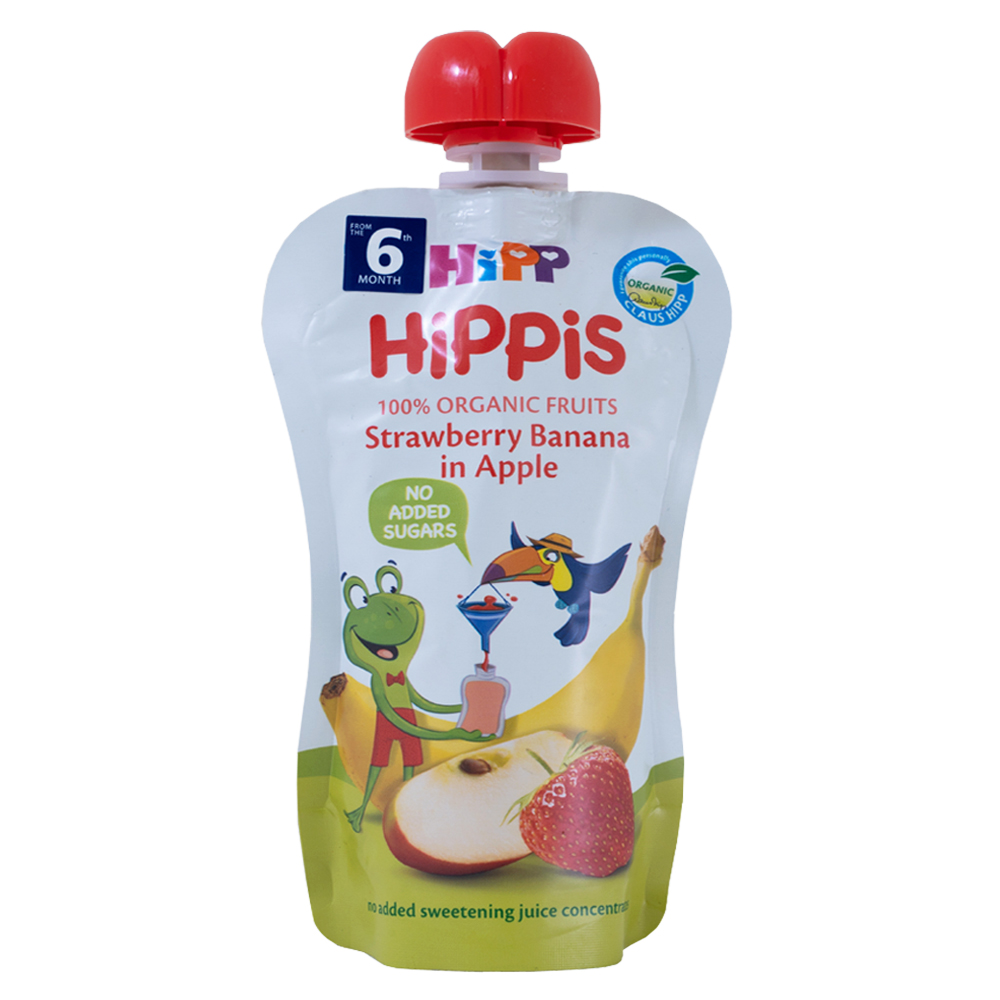HiPP Organic Strawberry Banana in Apple 100g [Bundle of 6]