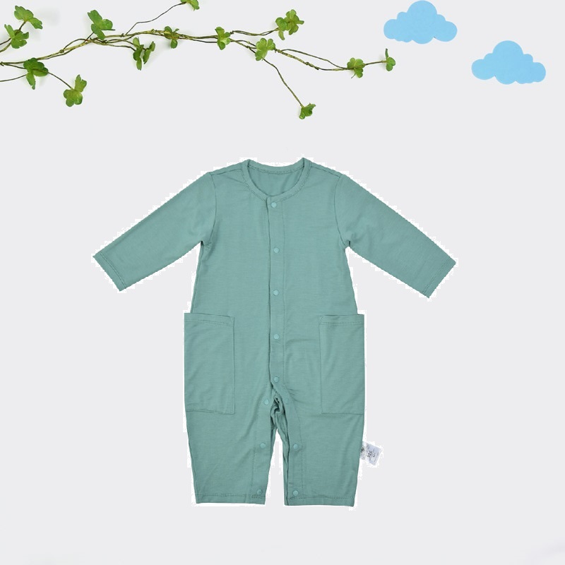 Baby's Dream Garden Long Sleeve Pocket Pyjamas (MORANDI DARK GREEN)