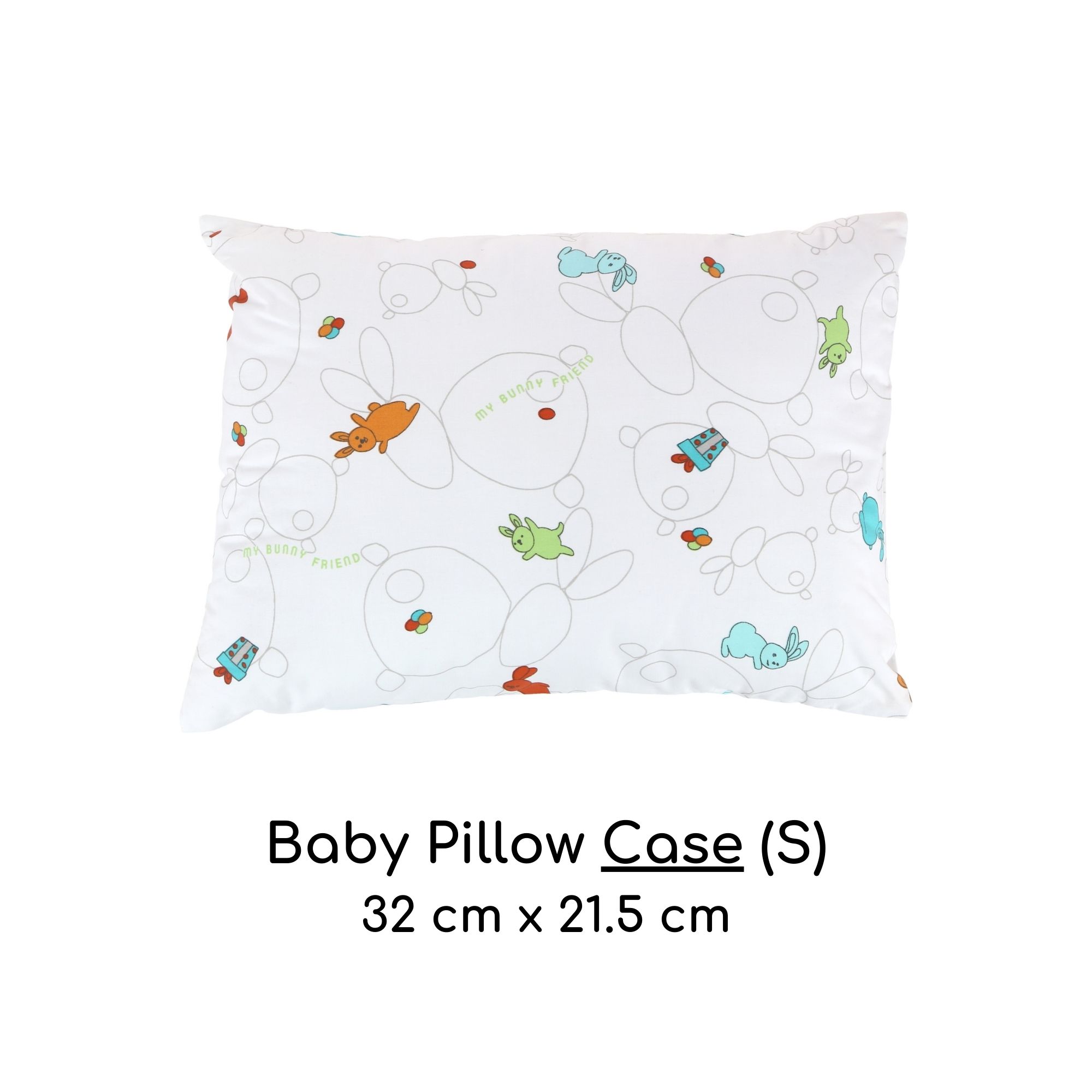 My Bunny Friend Baby Pillow Case (S) (21.5x32cm) - Bunny Party