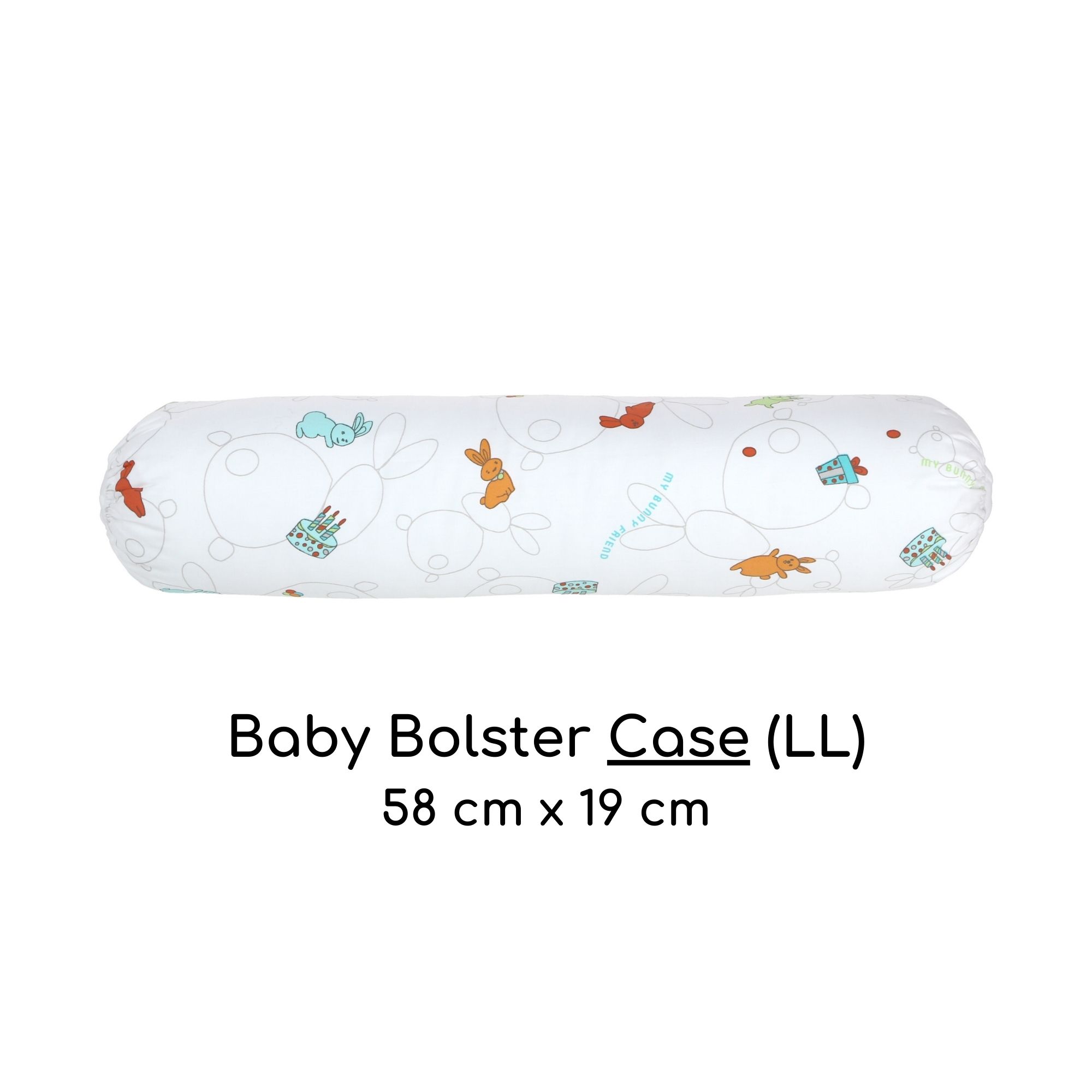 My Bunny Friend Baby Bolster Case (LL) (19x58cm) - Bunny Party
