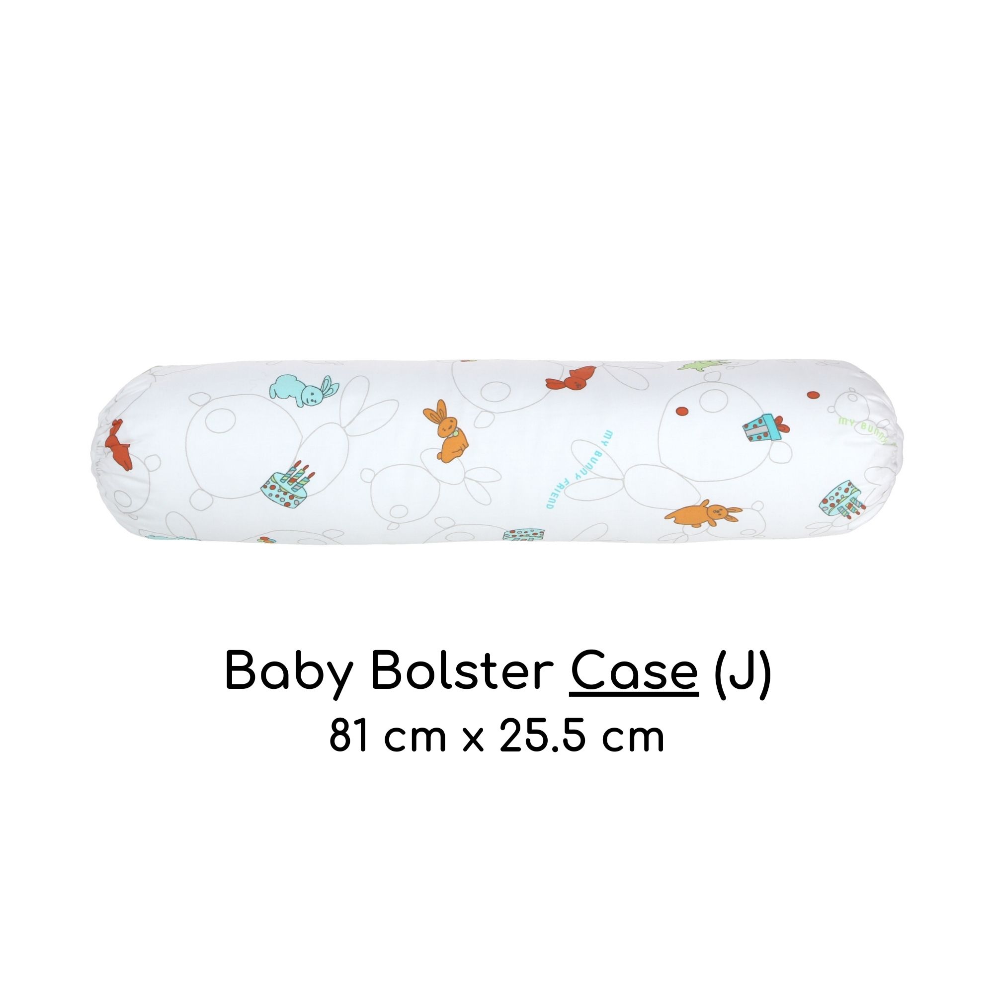 My Bunny Friend Baby Bolster Case (J) (25.5x81cm) - Bunny Party