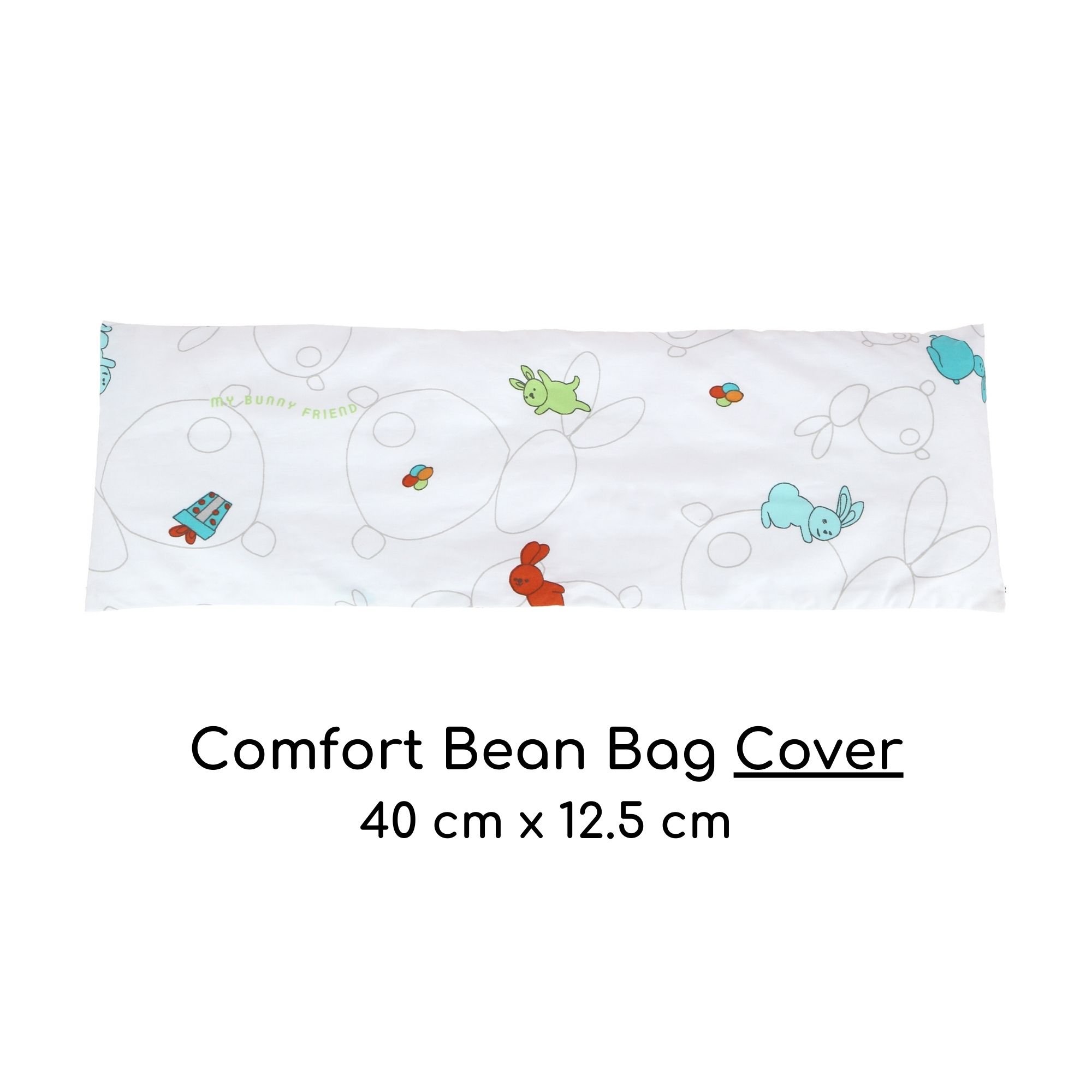 My Bunny Friend Baby Comfort Bean Bag Cover (40x12.5cm) - Bunny Party