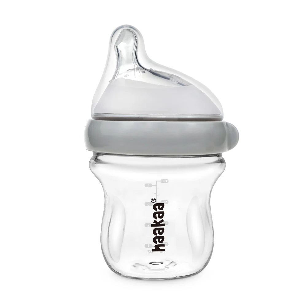(Bottle Trade-In) Haakaa Gen. 3 Glass Baby Bottle - Grey