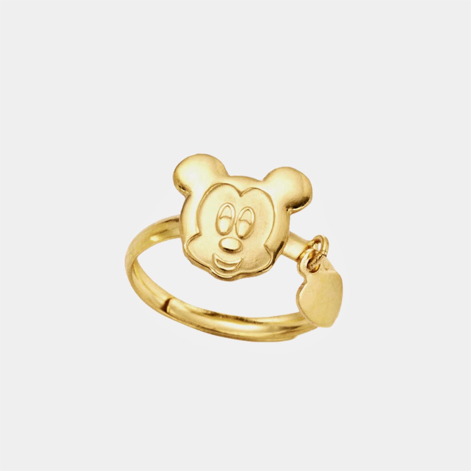 Poh Heng Disney Mickey Ring with Charm in 22K Yellow Gold	