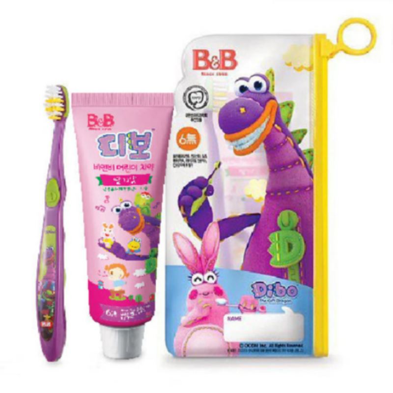 B&B Dibo Toothbrush and Toothpaste Set (Zipper Bag)