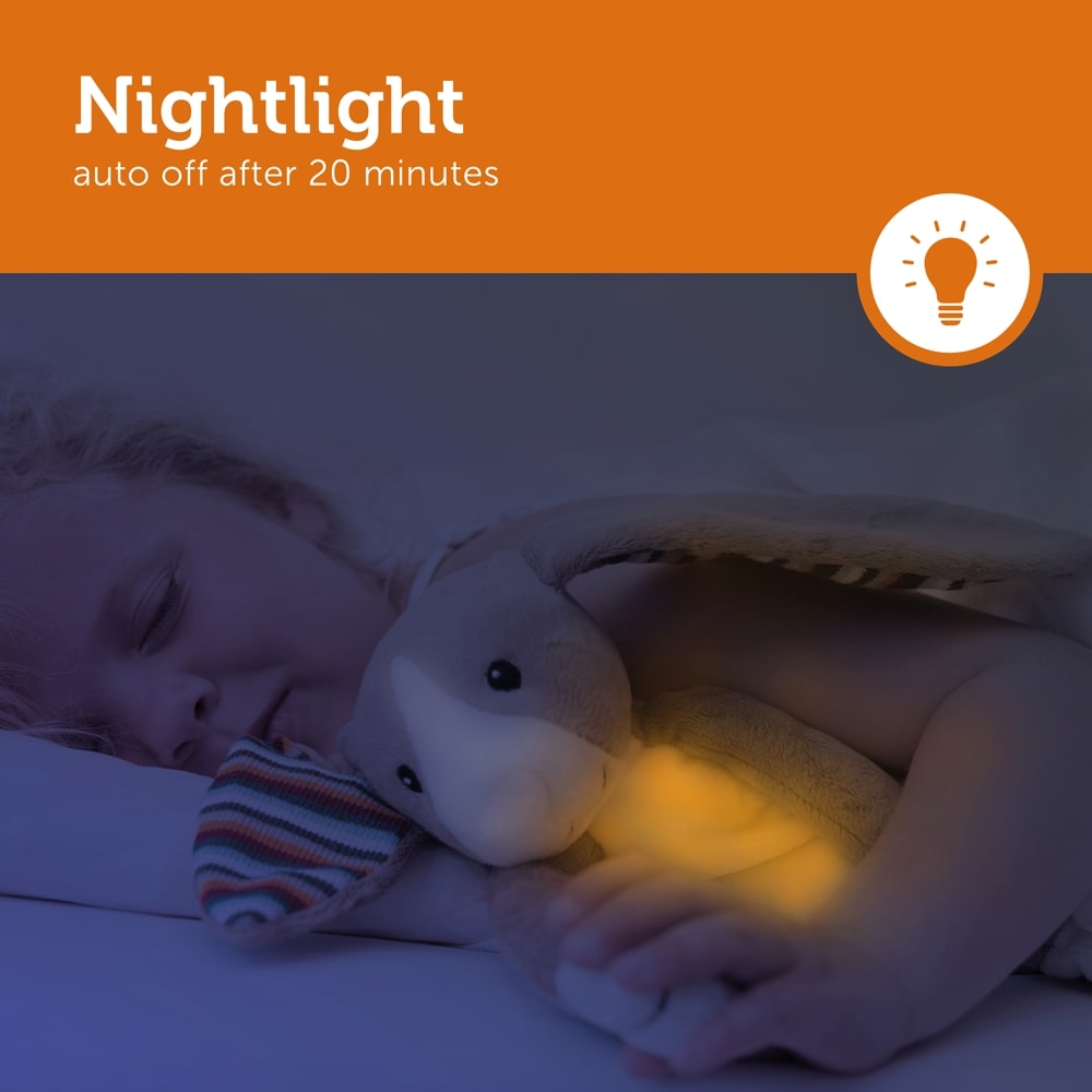 Zazu Soft Toy Sleep Soother Nightlight with Melodies, Bo the Bunny