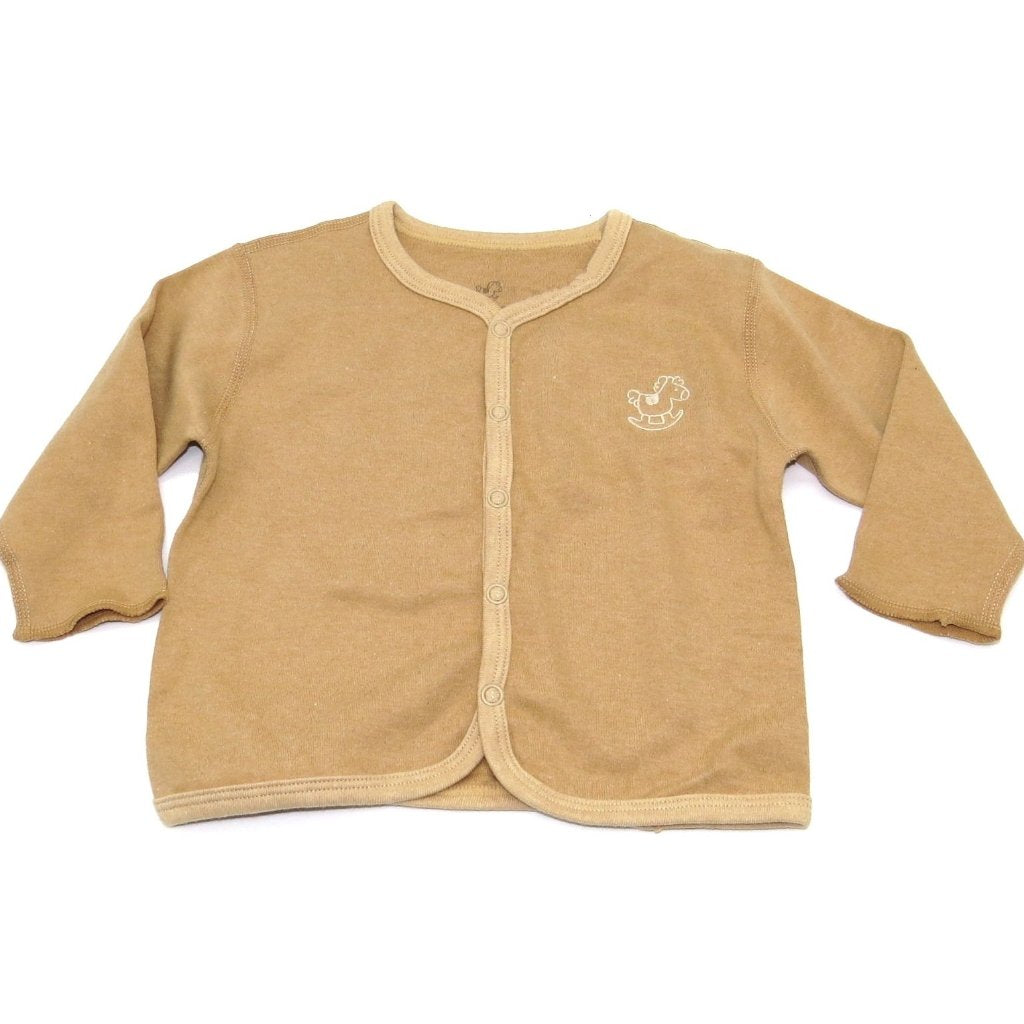 baby-fair Baby Piper Long Sleeve Mid Buttoned Shirt 100% Organic Cotton Dye Free (1103) Brown