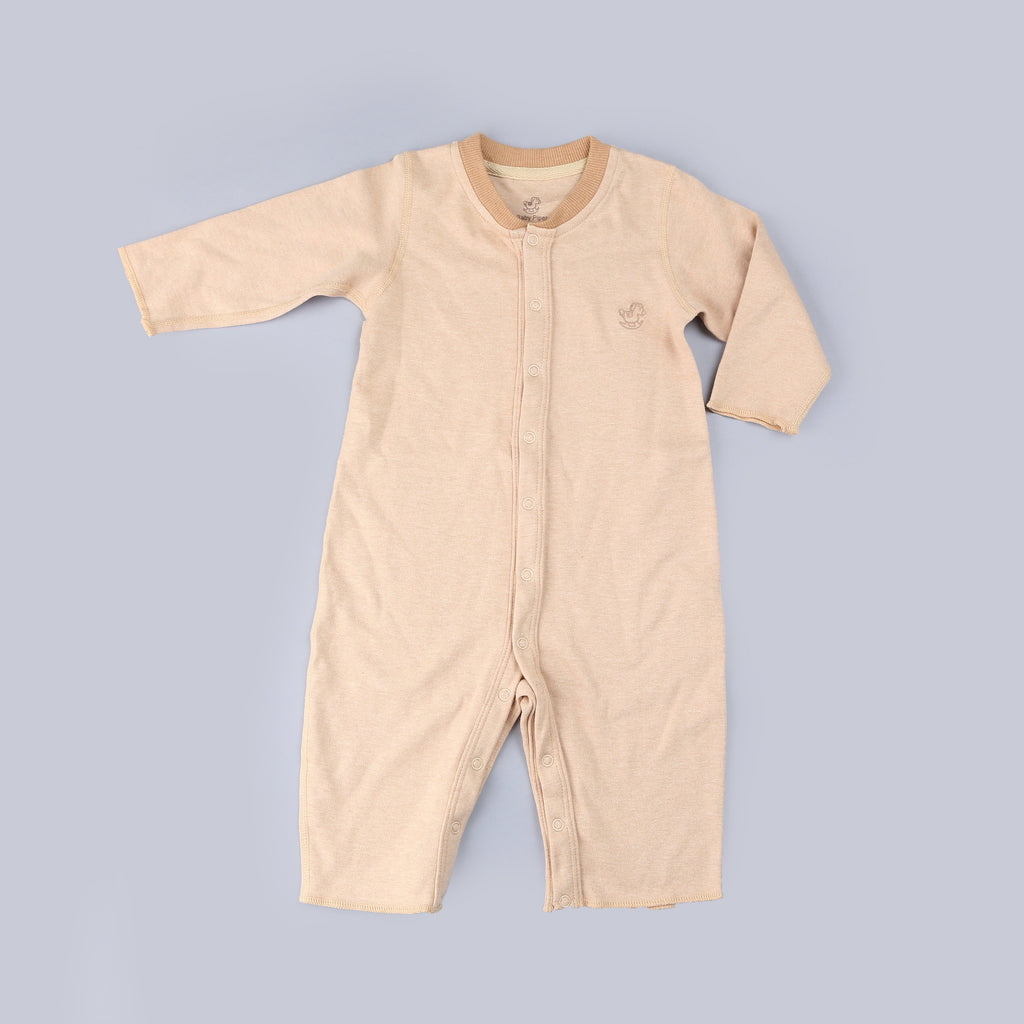 baby-fair Baby Piper Long Sleeve & Pants Romper 100% Organic Cotton Dye Free (1114) Brown