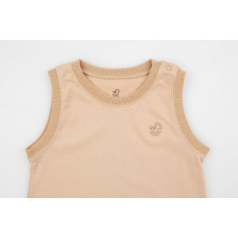 Baby Piper Sleeveless Romper 100% Organic Cotton Dye-Free (1127) Brown