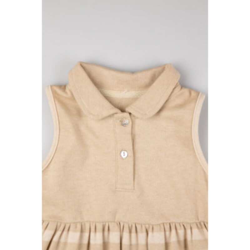 Baby Piper Sleeveless Collar Dress 100% Organic Cotton Dye-Free (1140) Green
