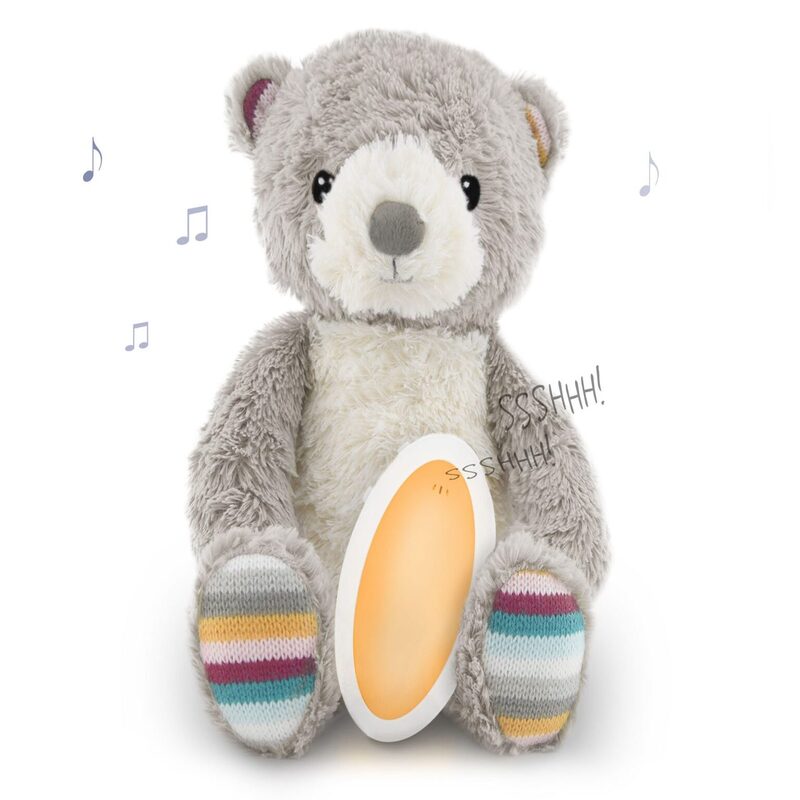 Zazu Soft Toy Sound Machines with Nightlight, 6 Melodies, Voice Recording and Cry Sensor - Bruno The Bear