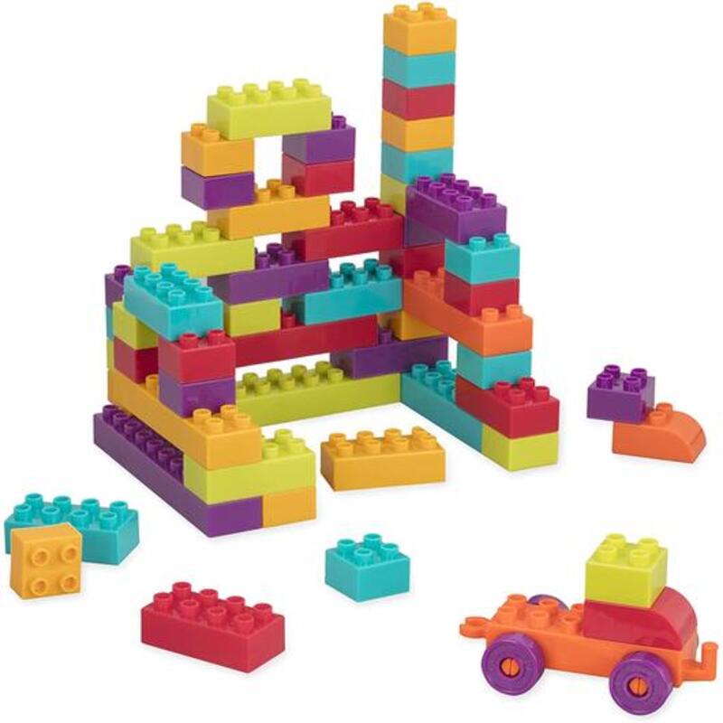 Battat Locbloc Wagon Building Toy Blocks for Toddlers 54 pieces