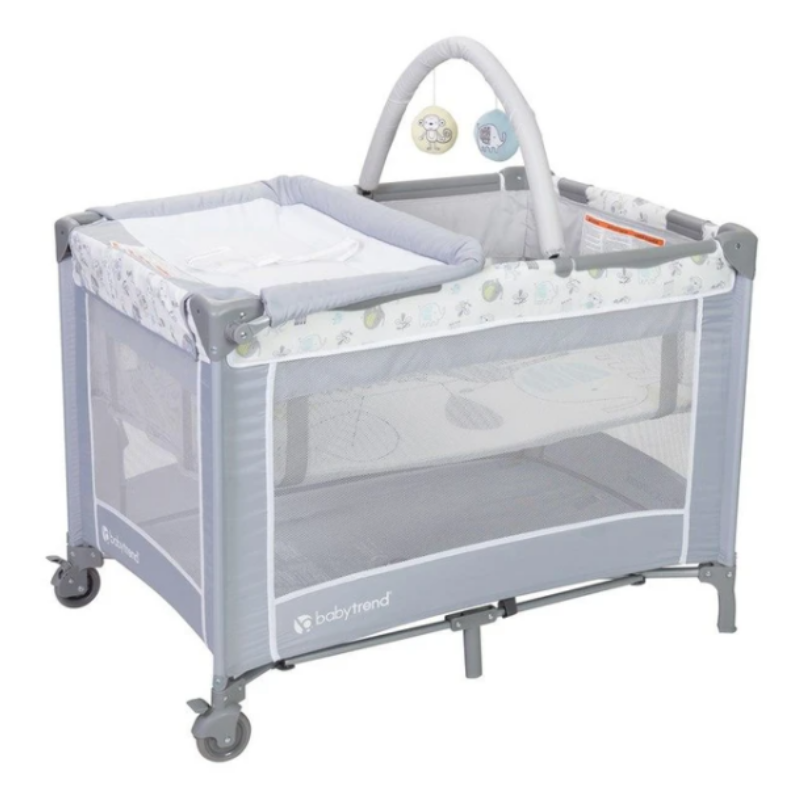 baby-fair Baby Trend Ezrest Deluxe Nursery Center - Jungle Joy + TOP-UP Available for Mattress