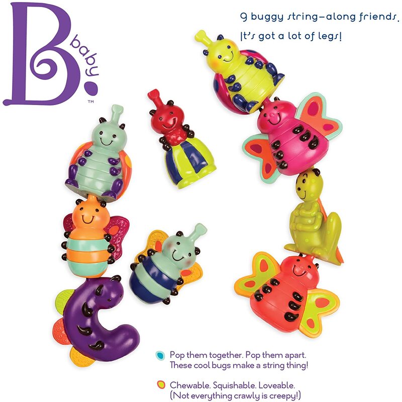 baby-fair B.Toys Snug Bugs Snap & Pop, Chewable & Squishable Sensory Play