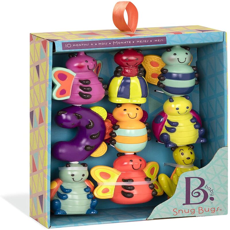 B.Toys Snug Bugs Snap & Pop, Chewable & Squishable Sensory Play