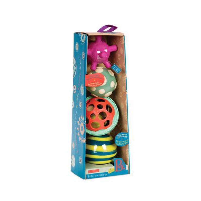 B.Toys Ball-a-baloos, 4 Textured Sensory Ball Set