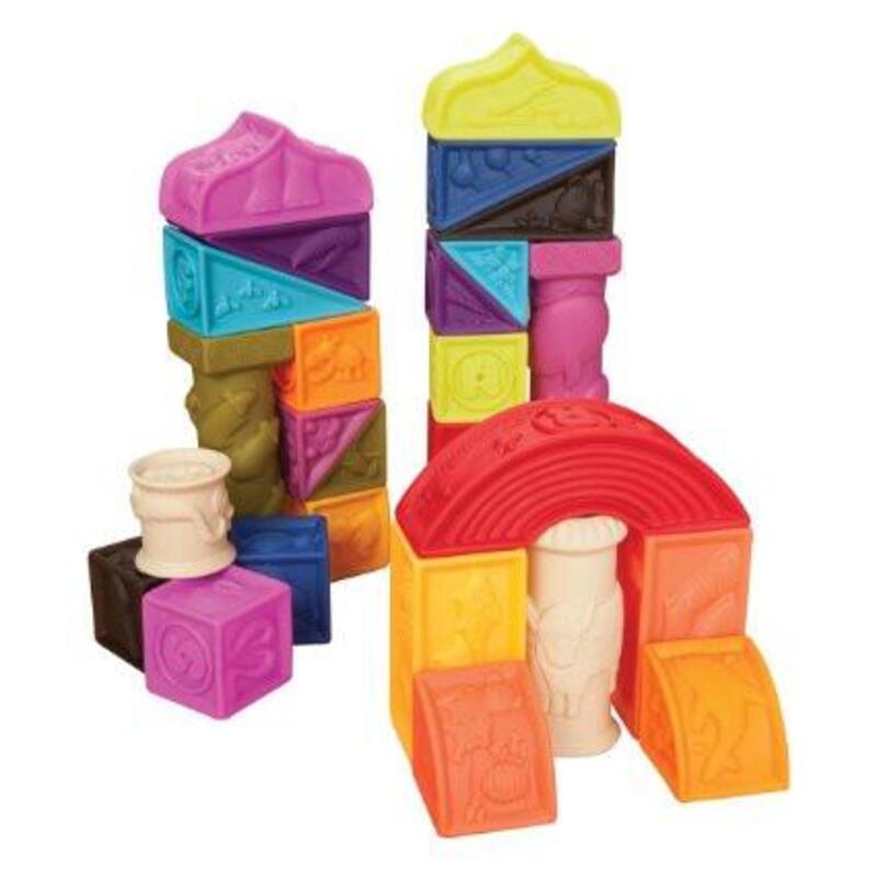 B.Toys A-Z 26 Colorful Architectural Baby Soft Alphabet Blocks Elemenosqueeze