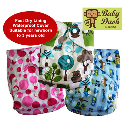 Baby Dash Stay-Dry Cloth Diapers (Pack of 3)