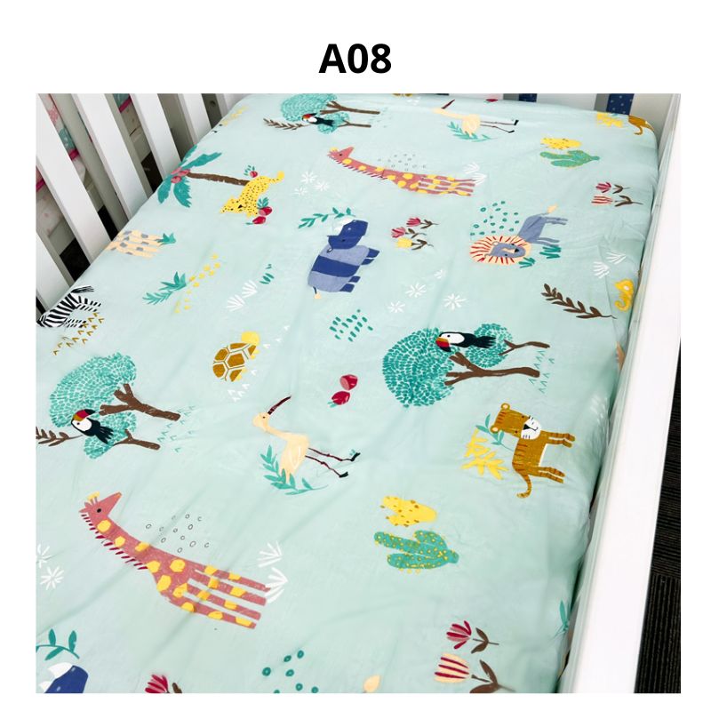 Baby Dream 100% Cotton Fitted Sheet for Baby Cot (60x120cm) - Bundle of 2