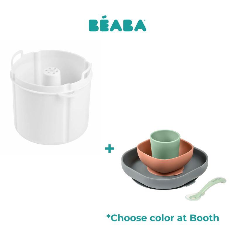 Beaba Cooker (Solo / Express / Pasta / Rice) + Beaba Silicon Meal Set *Choose at Booth