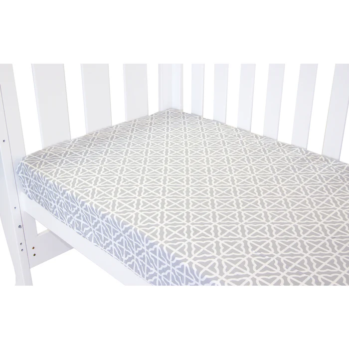 Babyhood Amani Bebe Fitted Sheet - Summer Stripe Grey