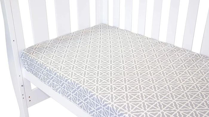 Babyhood Amani Bebe Fitted Sheet - Summer Stripe Grey