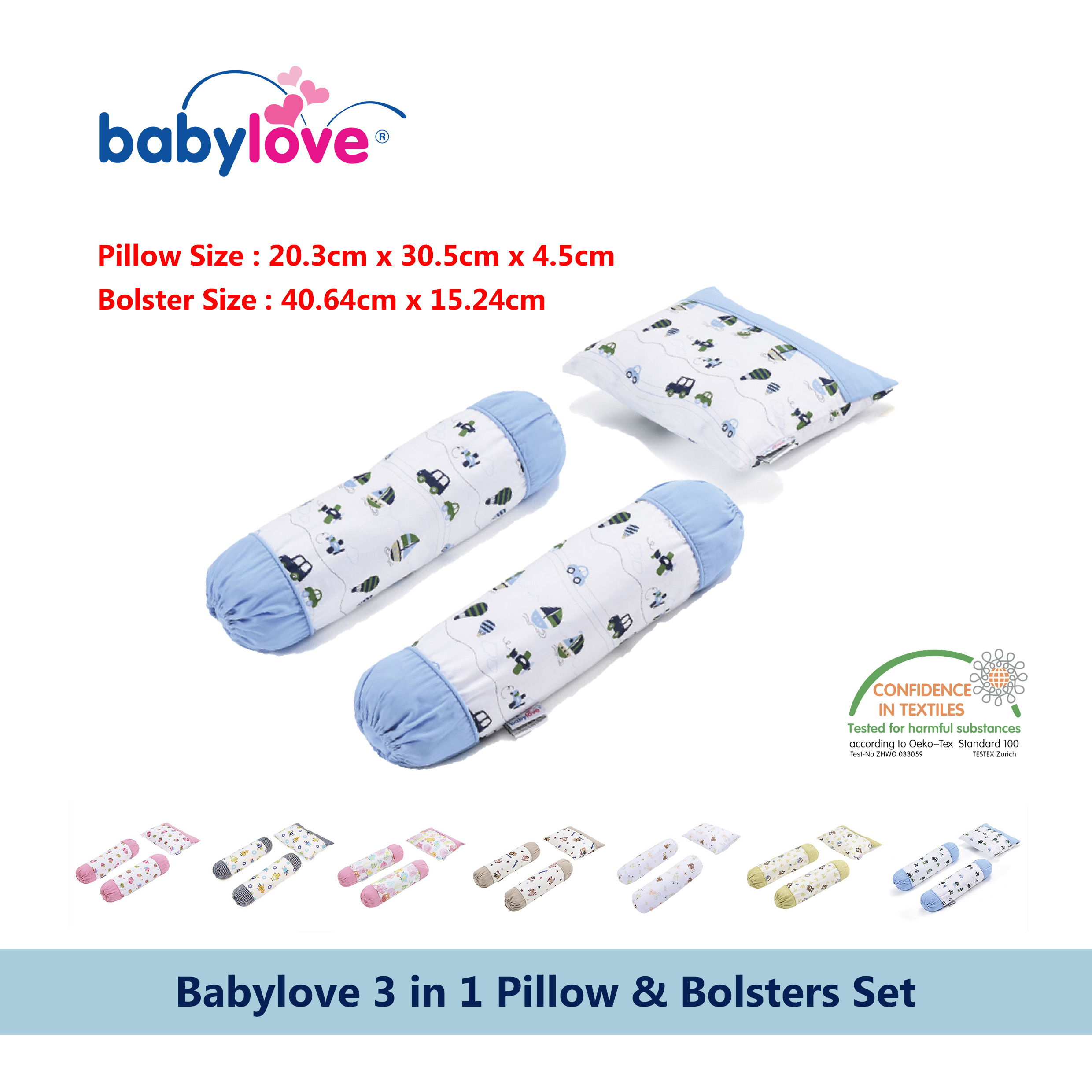Babylove Premium 3in1 Pillow & Bolster Set