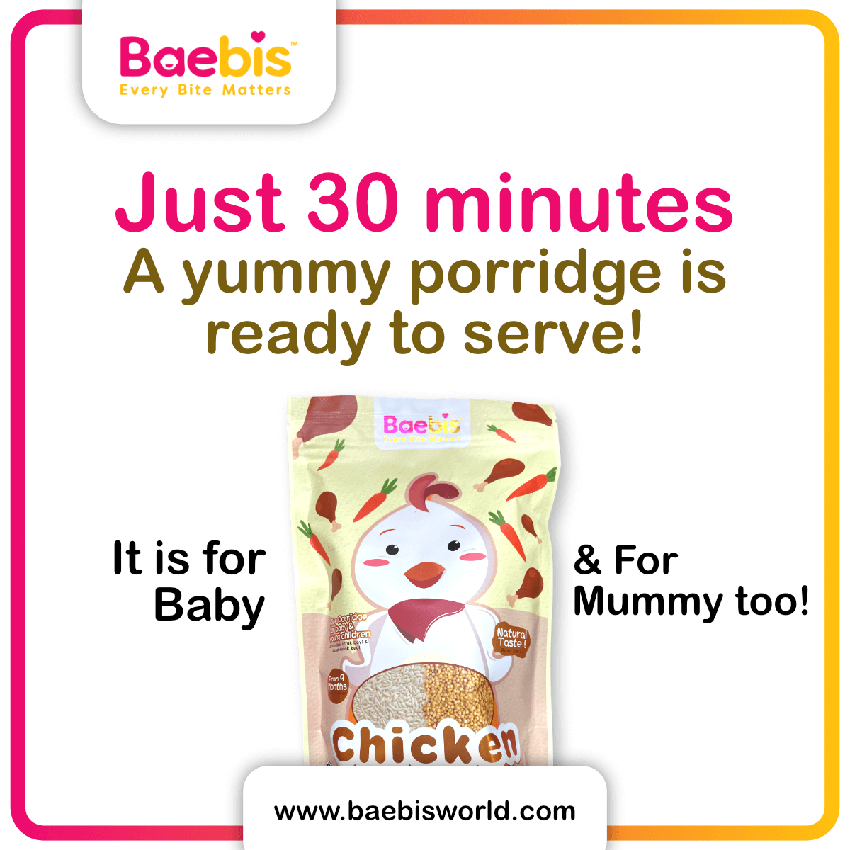 Baebis Natural Rice Porridge Bundle - Any Flavour (Buy 7 Free 1)
