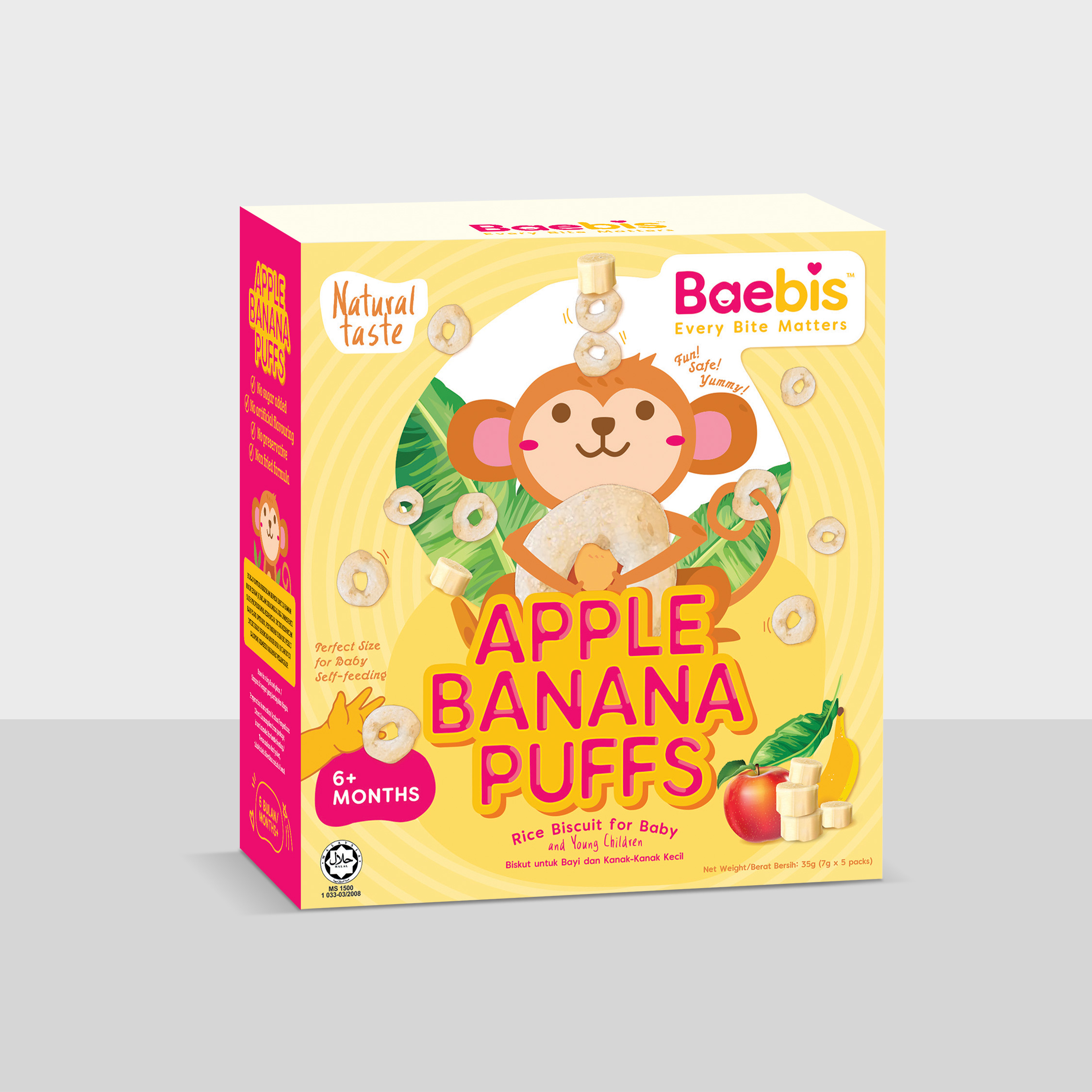 Baebis Baby Natural Rice Puff Biscuit