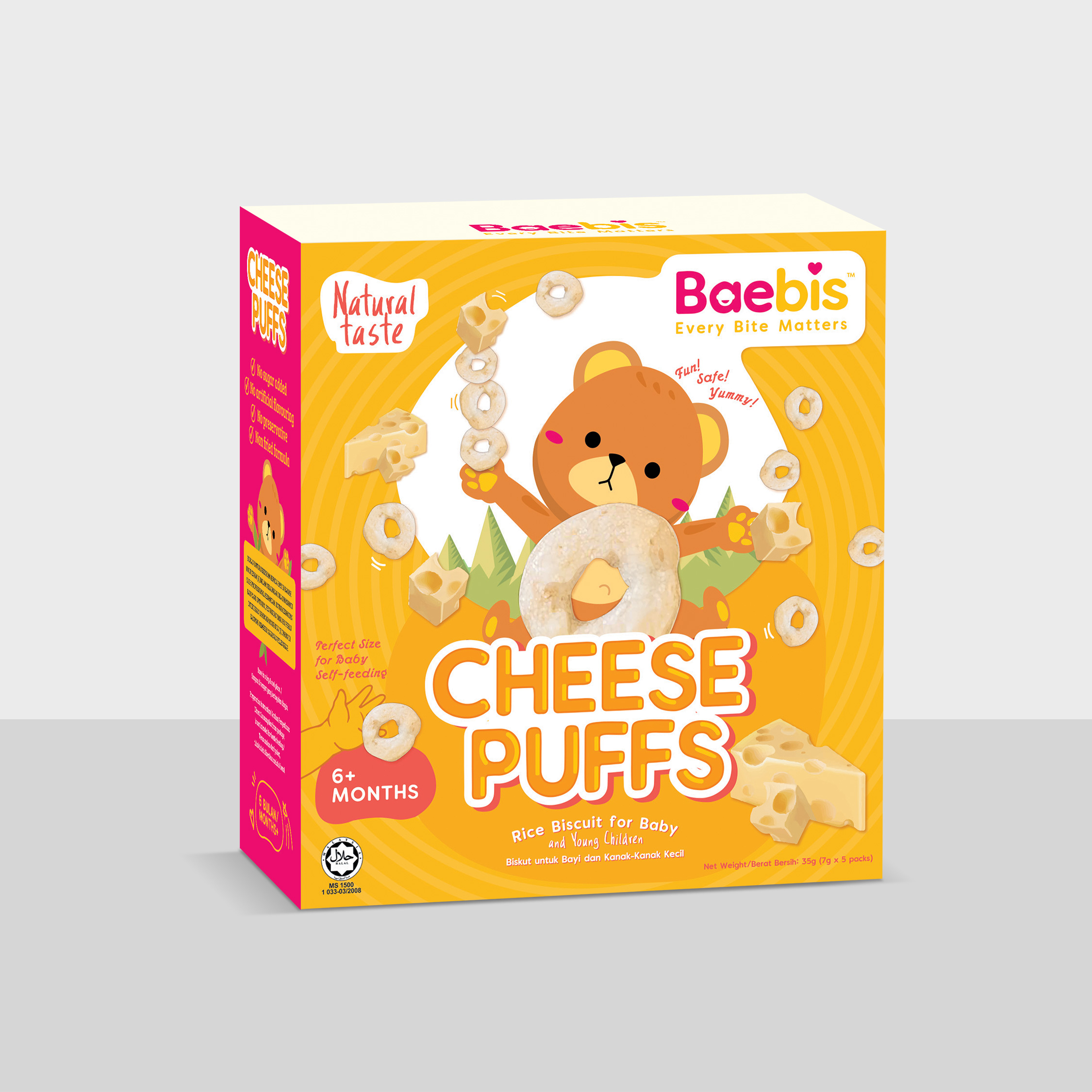 Baebis Baby Natural Rice Puff Biscuit