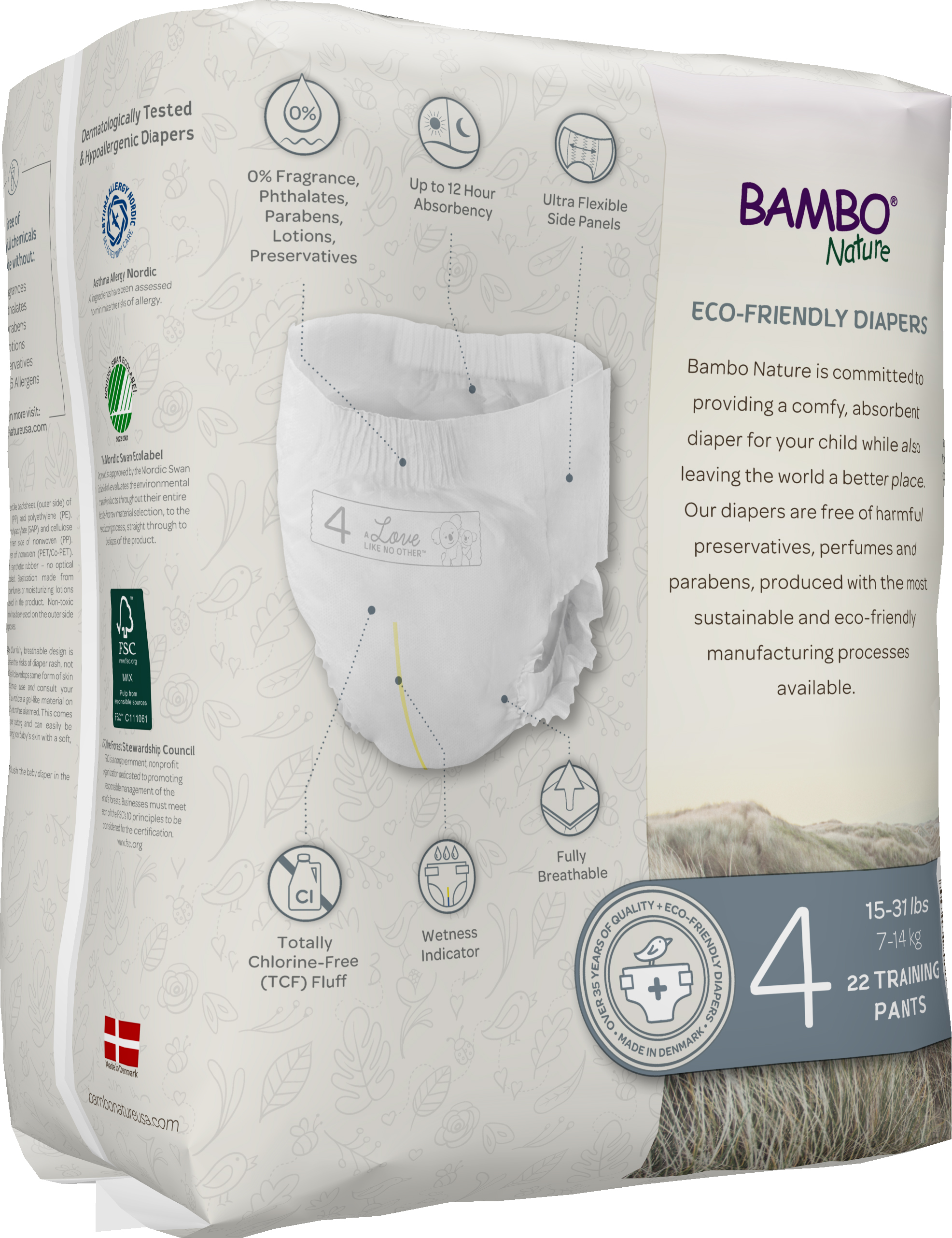 Bambo Nature Dream Baby Training Pants Size 4 / 7-14 kg (22/pk)