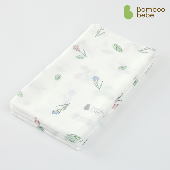BambooBebe Signature Baby Bath Towel,Swaddle, Diaper Insert - Flower Buds (3p)