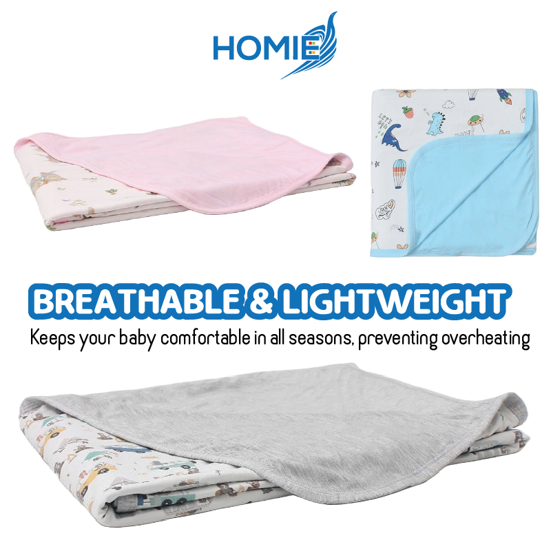 Homie (120x120cm) 2 layers Ultra Soft Bamboo Blanket - Assorted Designs *Choose at Booth