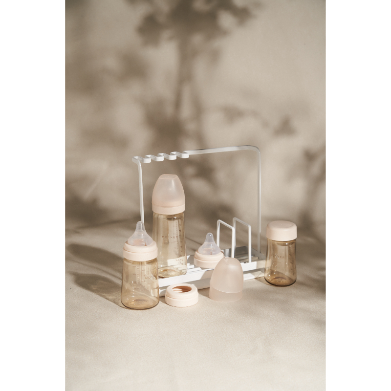 Mother K PPSU Basic Feeding Bottle 180ml - Cream (with Nipple Step 2)
