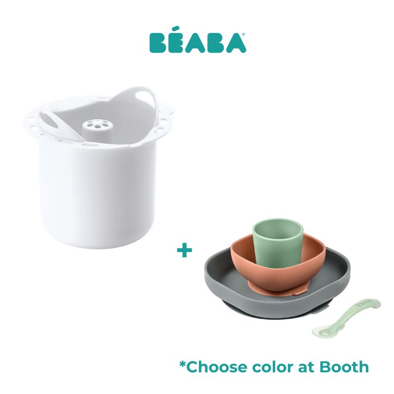 Beaba Cooker (Solo / Express / Pasta / Rice) + Beaba Silicon Meal Set *Choose at Booth