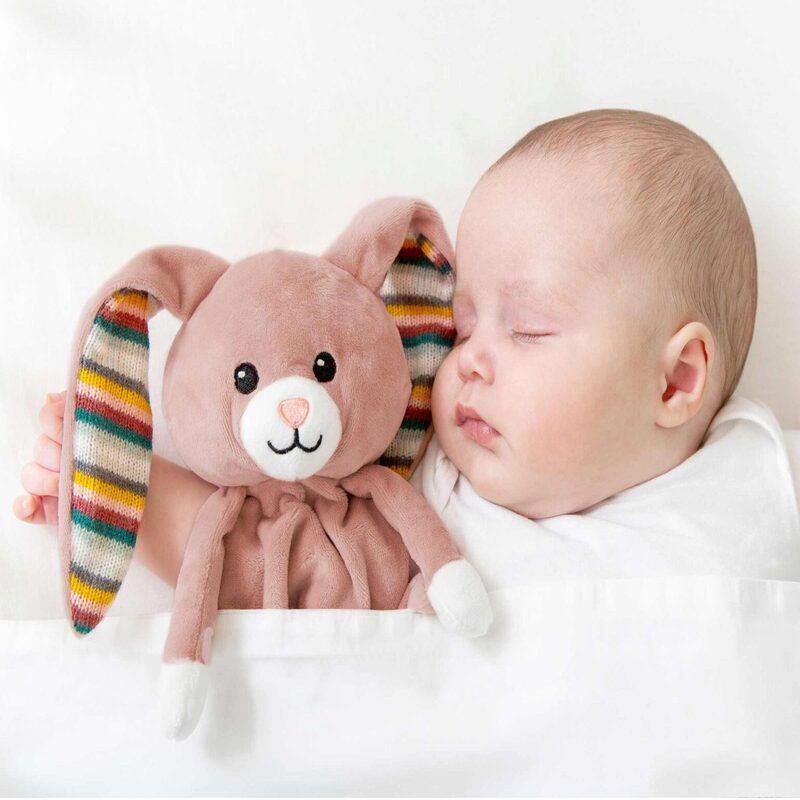 Zazu Comforter Soft Toy with Cry Sensor, Heartbeat Sound and Melodies - Becky the Bunny