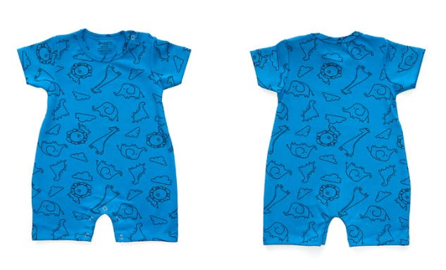 Lagom Kids Blue Safari SS Romper