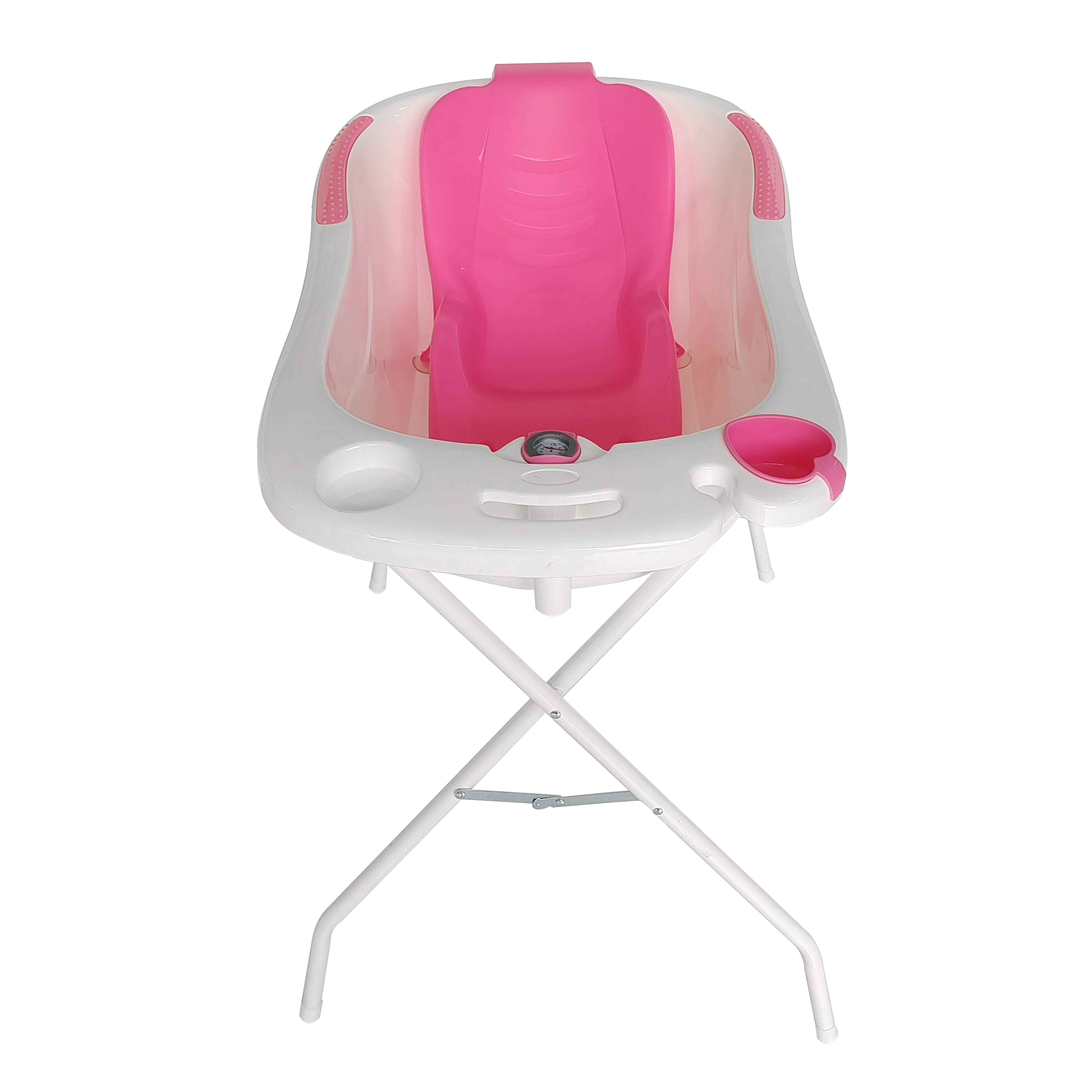 Lucky Baby Bobee Bath Tub W/Thermometer + Stand (Pink)
