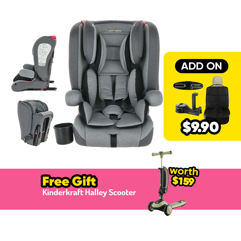 Bonbijou Explorer Foldable Car Seat with Bag + FREE GIFT + Add On Option