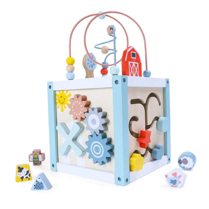 Bubble Wooden Activity Cube