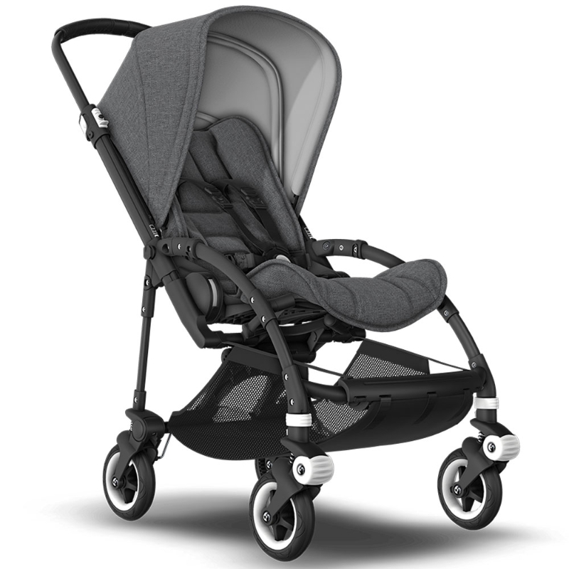 baby-fair Bugaboo Bee5 Complete Stroller - Asia Black Base+/Grey Melange Style Set + Sun Canopy