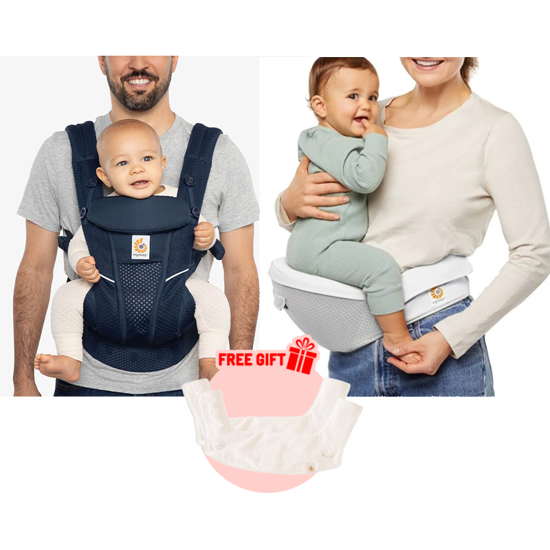 Bundle Ergobaby Omni Breeze Carrier + Ergobaby Alta Hip Seat Baby Carrier *Choose Color at Booth