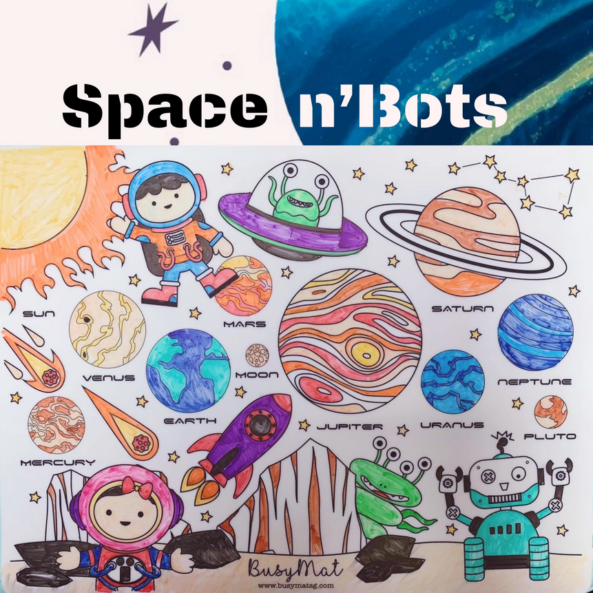 baby-fair Busy Mat Premium Series: Space n 'Bots (Placemat Only)