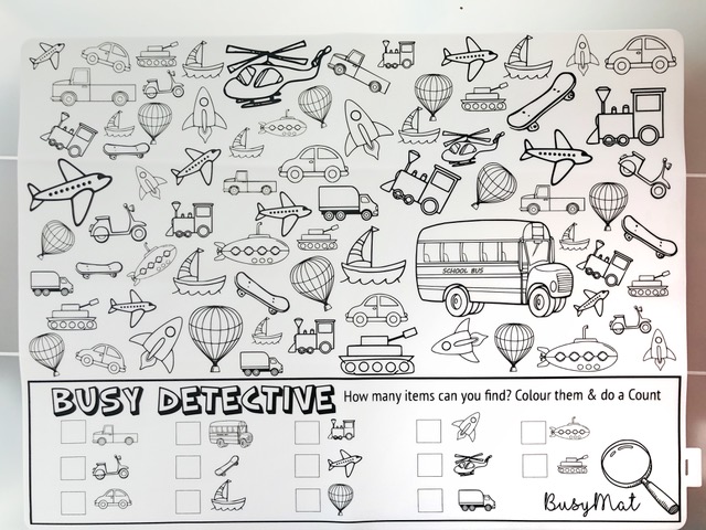 Busy Mat Premium Series: Busy Detective - Transportation (Placemat Only)